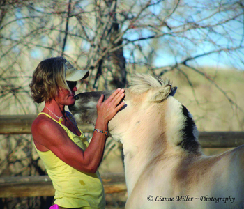 Wendy Bauwens with one of her Fjord horses